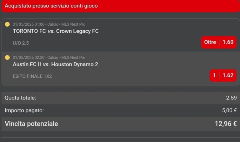 mls pronostici schedine