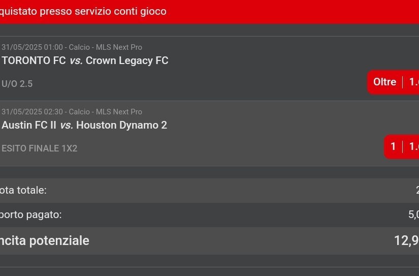 mls pronostici schedine